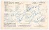 Kent v Australians 1953. Official scorecard for the tour match played at Canterbury on the 29th, 30th August, 1st September 1953, Signed to scorecard in ink by ten of the Australians and by nine of the Kent team who played in the game plus commentator Pet