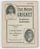 &lsquo;Test-match Cricket: England v Australia. Full Scores of the Great Contests, a Concise History of Anglo-Australian Cricket. John Leng 1910. 96pp. Light foxing and minor wear to wrappers, good condition