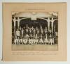 M.C.C. tour of India & Ceylon 1926/27. Madras Europeans v M.C.C., Madras Cricket Club Ground, Chepauk, Madras on 21st January 1927. This was a one day single innings game. Original mono joint team photograph of the two teams in front of the pavilion, the 