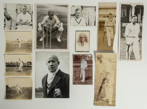Derbyshire C.C.C. Black file containing a selection of Derbyshire team, player and action photographs, the majority original press photographs but including some copy photographs. Original photographs of players include H. Elliott, Alderman, three origina
