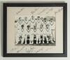 Yorkshire C.C.C. circa 1964. Mono photograph of the Yorkshire team, sitting and standing in row. The photograph mounted, framed and glazed. Signed to the mount by ten of the players featured in later years. Signatures are Close, Illingworth, Taylor, Truem