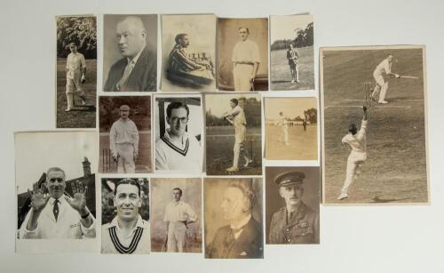 Somerset C.C.C. Black file containing a selection of Somerset player images, some action photographs, the majority original press photographs but including some copy photographs. Original photographs of players include F.S. Lee, J.W.Lee, S. Weaver, A. Wel