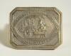 Cricket belt buckle. Uppingham School cricket. Rare cricketer&rsquo;s belt buckle. The brass /gilded metal buckle of rectangular outline with squared corners depicting to centre the founder of the school, Archdeacon Robert Johnson of the Diocese of Peterborough