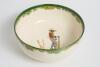 &lsquo;I was&rsquo;nt Ready&rsquo;. A large Royal Doulton &lsquo;Black Boy&rsquo; bone china tall sided bowl, entitled &lsquo;I was&rsquo;nt ready&rsquo; printed inside the bowl with a boy in red shirt, yellow waistcoat and a floppy hat looking glum with his wicket broken behind him. Green floral decor - 3