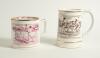 Taunton Cider. Large Wade cider mug decorated with cricket scenes to front and back in red. Produced in 1993 in a limited edition of 500. Reproduced from a 19th century original in the Taunton Cider collection. Sold with a Franklin porcelain ceramic tanka