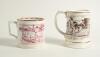 Taunton Cider. Large Wade cider mug decorated with cricket scenes to front and back in red. Produced in 1993 in a limited edition of 500. Reproduced from a 19th century original in the Taunton Cider collection. Sold with a Franklin porcelain ceramic tanka - 2