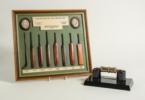 The Jubilee Test Match England v Australia 1977. A hall marked 22ct gold on sterling silver cricket bail produced to commemorate the Test Match and marking 100 years of &lsquo;Ashes&rsquo; Test Cricket. The bail is hollow and in two sections which come apart. Inside 