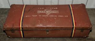 Edward Ralph Dexter. Sussex & England 1957-1968. Brown M.C.C./England &lsquo;Gray Nicolls&rsquo; cricket coffin, decorated in M.C.C./England colours and Dexter&rsquo;s name and tour details to sides, used by Dexter on the M.C.C. tour of South Africa in 1965/66, signed by D