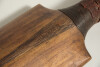 Leather cricket bag and kit. An early leather cricket bag containing a full size bat by Cobbett of Marylebone with serial number D.50291 stamped to rear splice. A pair of &lsquo;Tony Lock Junior&rsquo; size 8 canvas cricket boots, hardly used. Also two pairs of batti - 4