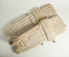 Leather cricket bag and kit. An early leather cricket bag containing a full size bat by Cobbett of Marylebone with serial number D.50291 stamped to rear splice. A pair of &lsquo;Tony Lock Junior&rsquo; size 8 canvas cricket boots, hardly used. Also two pairs of batti - 8