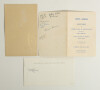 Athletics and Olympics 1955-1984. Three items of ephemera signed by British and International athletes of the period. Contents include a card with typed dedication to top, signed in different coloured inks by six members of the British team for the Hungar - 4