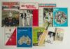 Horse racing. Small box comprising a selection of horse racing and other sporting ephemera. Contents include a Huntley and Palmer biscuit tin with colour image to lid of &lsquo;Early Mist&rsquo;, winner of the 1953 Grand National. &lsquo;Grand National Drinking Set&rsquo; of six - 3