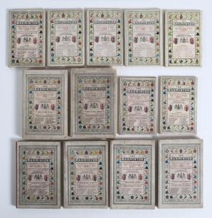&lsquo;The Badminton Annual Register of Sporting and Society Fixtures and Diary&rsquo; 1909 to 1914, 1916, 1920, 1923, 1928 and 1929, 1931 and 1939. Stiffened decorative covers. Some soiling and minor wear to covers otherwise in good condition throughout. Qty 13