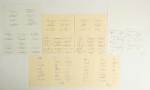 Rugby Union. &lsquo;Scottish Rugby Union Squad&rsquo; 1995-2005. Six folding cards, each signed in ink (one in pencil) to the inside by members of Scotland teams. Matches are v Canada at Murrayfield 21st January 1995 (21 signatures in pencil), v France at Murrayfield