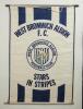 Football Club pennants 1970s-2000s. Box comprising over one hundred cloth and plastic hanging pennants, the majority for English and Scottish League and non-league clubs. Includes a large 18&rdquo;x28&rdquo; West Bromwich Albion pennant of the late 1970s signed by ei