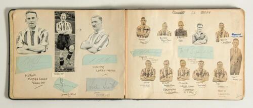 Football autograph album 1937-1939. Larger format album comprising over three hundred signatures in ink and pencil of footballers, some cricketers and the odd boxer and tennis player, the majority signed individually to laid down pieces, clipped cuttings,
