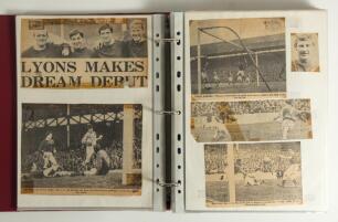Nottingham Forest Football Club late 1950&rsquo;s/60&rsquo;s. Large red album containing press and magazine pictures and the odd press photograph showing matches and players from the period. Some signed images including Carey, Lyons, Moore, McKinlay, Newton, Hindley,