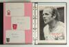 Nottingham Forest Football Club late 1970&rsquo;s/80&rsquo;s. Large brown &lsquo;collectors&rsquo; album containing press photograph, first day covers, players autographs on white cards, trade cards and magazine pictures, many signed Signatures include Shilton, Storey-Moore, Wit - 7