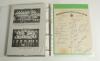 Notts County Football Club 1905/06 to 1962/63. Two white albums containing printed images, copy and printed images, press photograph, first day covers, players autographs on white cards, trade cards and magazine pictures, many signed. The first album con - 9