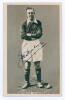 Joe Hulme. Mono real photograph postcard of Hulme, full length in Arsenal strip c.1928/29. Very nicely signed to the photograph &lsquo;Joe Hulme&rsquo;, with printed title to lower edge. Publisher unknown. Postally unused. Very good condition.