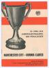 Manchester City v Gornik Zabrze (Poland). European Cup Winners Cup Final 1969/70. Official programme for the Final played in Vienna 29th April 1970. Manchester City won 2-1. Annotations in ink to the centre team listing pages. Good/ very good condition.