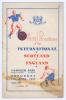 Scotland v England 1937. Official programme for the British Home Championship international match played at Hampden Park, 17th April 1937. Yellow community singing sheet for the match bound in. No annotations. Staining to front wrapper and first page, sma