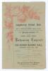 Langbourne Cricket Club. Programme of the Second Grand Annual Bohemian Concert&rsquo; 1895. Official four page programme for the concert held at The Surrey Masonic Hall, Camberwell (then part of Surrey), 25th April 1895. The floral decorated front cover with pr