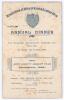 Kent C.C.C. County Champions 1906. Rare official menu for the dinner for the Ninth Annual Dinner of the &lsquo;Association of Men of Kent & Kentish Men&rsquo; with &lsquo;Guests: Kent County Cricket Team (Champions 1906)&rsquo;, held at The Holborn Restaurant, London, 6th Novemb