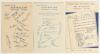 Australia tours to England 1934, 1938 & 1948. Three double sided menu cards from the Maynard Arms, Grindleford, each with blank menu with hotel emblem to one side and, to the verso, printed facsimile signatures of the Australian touring parties. The menus