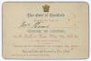 Robert Arthur Thoms, Umpire. &lsquo;Earl of Sheffield&rsquo;s XI v Australians 1893&rsquo;. Rare original invitation card, &lsquo;The Earl of Sheffield requests the Honor of Mr Thoms company to Luncheon at Sheffield Park, May 9th 1893 at two o&rsquo;clock precisely. Ticket to be prese