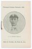 &lsquo;Principal Cricket Fixtures 1910&rsquo;. Original fixture card published by John H. Puttick (Sports Hosier Outfitters) of Fleet Street, London, featuring a portrait of Jack Hobbs to the front cover. Minor rusting to staple otherwise in good/ very good condition