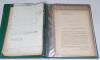 Original Patents. Two green folders containing original cricket patents for cricket bats. The first &lsquo;Cricket Bats 1876-1885&rsquo; and the second &lsquo;Cricket Bats 1886-1895&rsquo; comprising forty eight original printed &lsquo;Provisional Specification&rsquo; patent documents. all - 7