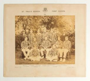 Percy George Herbert Fender. Sussex, Surrey & England 1910-1935. Five large original sepia St. Paul&rsquo;s School team photographs featuring Percy Fender. Teams are &lsquo;St. Paul&rsquo;s School First Eleven 1908&rsquo;, &lsquo;St. Paul&rsquo;s School First Eleven 1909&rsquo;, &lsquo;St. Paul&rsquo;s Schoo
