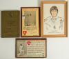 Kent C.C.C. Benefits 1950s-1980s. Box comprising a collection of benefit plaques and other Kent related prints. Benefit plaques are for Norman Graham 1977, 6.5&rdquo;x9.5&rdquo;, John Shepherd 1979 and David Nicholls 1980, both 11&rdquo;x7&rdquo;, also a framed and glazed signed