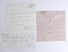 Indian Test cricketers. Three handwritten letters signed by Indian Test cricketers responding to requests for their autographs. Signatures are Thirumalai Ananthanpillai Sekar [Sekhar] (two Tests 1982/83) dated 3rd March 1983, Adwai Raghuram Bhat (two Test
