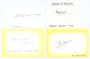 Indian Test cricketers. Four good ink signatures of Datta Gaekwad, Madhav Mantri, Hiralal Gaekwad and Hemchandra &lsquo;Bal&rsquo; Dani on paper and card pieces. Good condition