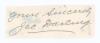 Joseph Darling. South Australia & Australia 1893-1908. Good ink signature of Darling on paper piece. Signed &lsquo;Yours Sincerely&rsquo;. Adhesive marks to verso otherwise in good condition