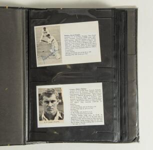 Australia Test signatures 1940s-1970s. Album comprising a collection of thirty one mainly individual signatures, each nicely presented on cutting laid to card with biographical details. Signatures include Walters, Cowper, Saggers, de Courcy, Loxton, Hasse