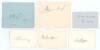 Australian cricketers 1910s-1950s. Six individual signatures in ink on card or small page. Signatures include Test players, Charlie Macartney, Stork Hendry, and Ian Craig, also Stan Sismey, Bob Christofani, and Cec Pepper, who played for Australian Servic