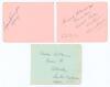 Australian cricketers 1910s-1950s. Six individual signatures in ink on card or small page. Signatures include Test players, Charlie Macartney, Stork Hendry, and Ian Craig, also Stan Sismey, Bob Christofani, and Cec Pepper, who played for Australian Servic - 3