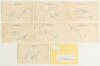 Pakistan tour to England 1962. Sixteen signatures of members of the 1962 Pakistan touring party, nicely signed in blue biro to plain &lsquo;Autograph&rsquo; postcards with two or three signatures to each card. Signatures are Mushtaq Mohammad, A. D&rsquo;Souza, Javed Burki,