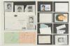 Pakistan 1950s-2010s. A collection of approx. sixty signatures on album pages, cards, cuttings, pieces (some laid down) and the odd photograph. Earlier signatures include Hanif Mohammad, Javed Burki, Munir Malik, Afaq Hussain, Javed Akhtar, Javed Miandad,