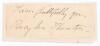 Percy Melville Thornton. Cambridge University, Middlesex etc. 1864-1872. Nice signature of &lsquo;Percy M. Thornton&rsquo; in ink on piece laid to slightly large card. Fold affecting the signature, otherwise in good/ very good condition.