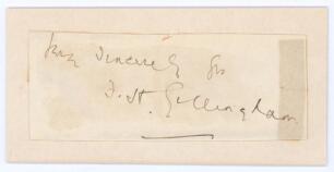 Frank Hay Gillingham. Essex 1903-1928. Excellent signature in ink of &lsquo;F.H. Gillingham&rsquo;, laid to slightly large card. Very good condition.