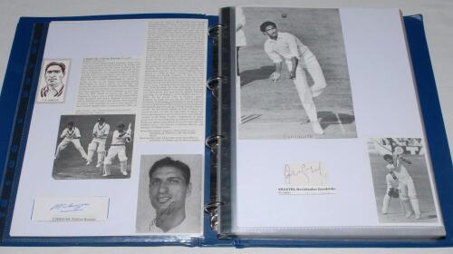 India. &lsquo;Who&rsquo;s Who of Test Cricketers&rsquo;. An extensive collection of almost one hundred signatures very nicely presented in one binder. The majority of signatures are in ink on pieces, laid down with biographical extracts of each player taken from Christophe