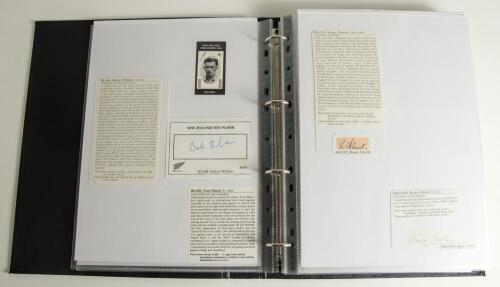 New Zealand. An extensive collection of over one hundred and thirty signatures very nicely presented in two black binders. The majority of signatures are in ink on pieces, laid down with biographical extracts of each player mainly taken from Christopher M