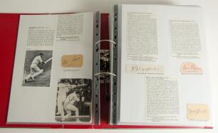 South Africa. An extensive collection of over one hundred and ten signatures very nicely presented in one red binder. The majority of signatures are in ink on pieces, laid down with biographical extracts of each player mainly taken from Christopher Martin
