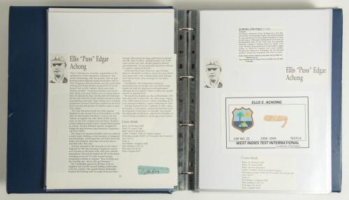 West Indies. An extensive collection of over one hundred and sixty signatures very nicely presented in two binders. The majority of signatures are in ink on pieces, laid down with biographical extracts of each player mainly taken from Christopher Martin-J