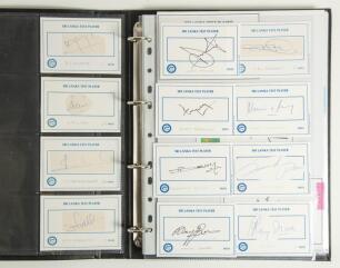 Sri Lanka. A good selection of forty signatures very nicely presented in one black binder. The majority of signatures are signed to &lsquo;Sri Lanka Test Player&rsquo; cards, some on pieces laid down, others to pieces, cuttings and the odd photograph etc., the majori