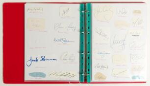 Test and County signatures. An extensive collection of over two hundred and twenty signatures, covering mainly modern English Test and County players, and overseas players from Australia, West Indies, South Africa, India, Sri Lanka etc. All very nicely pr